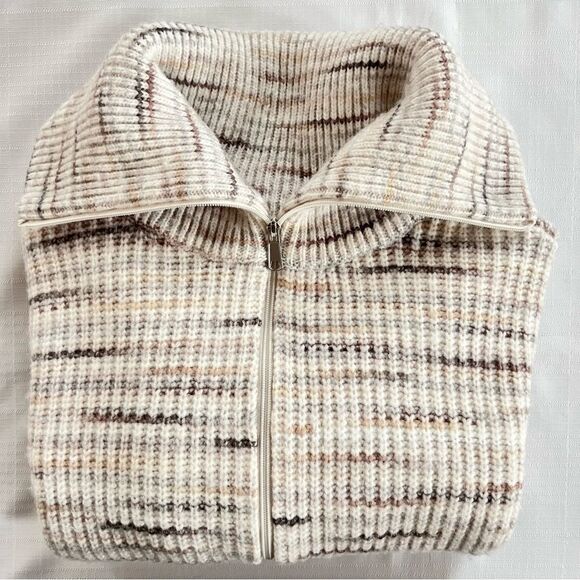 Christopher & Banks Space Dyed Shaker Stitch Zip Front Cardigan Sweater Size XL - Picture 9 of 15